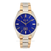 ELLE EL001-1S04B18 Silver Gold Dial Blue Stainless Steel